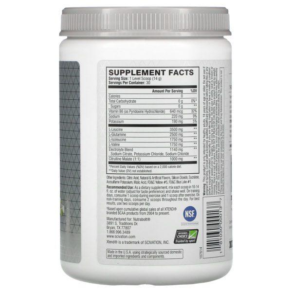 Xtend, El original, 7 g de BCAA, Sabor a manzana, 420 g (14,8 oz) - Imagen 2