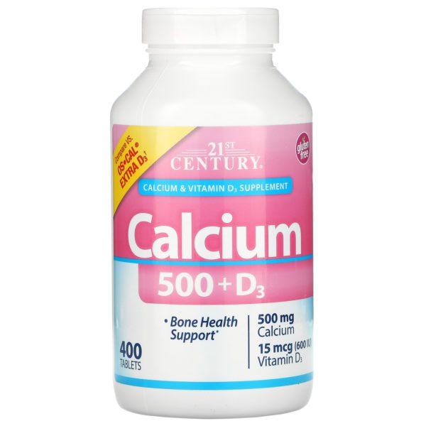 21st Century, Calcium 500 + D3, 400 Tablets