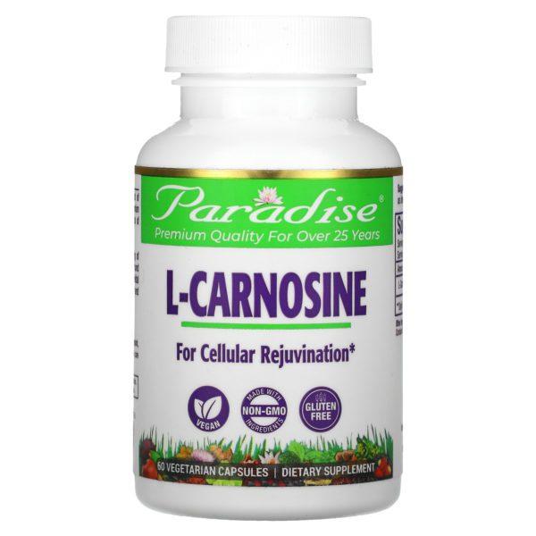 Paradise Herbs, L-Carnosina, 60 cápsulas veganas