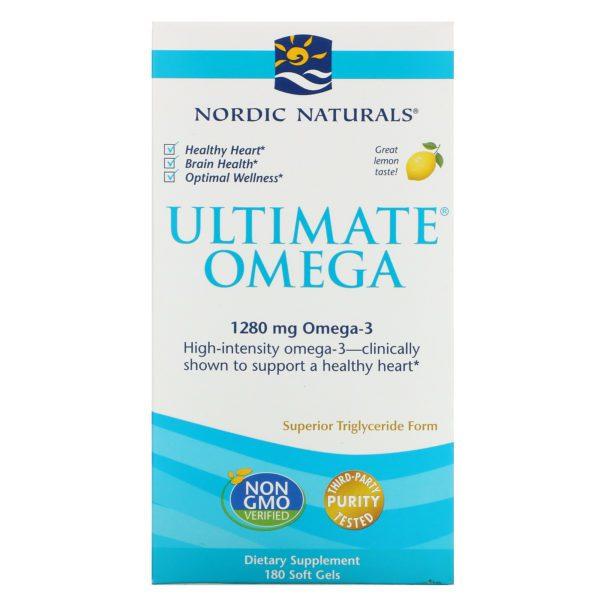 Nordic Naturals, Ultimate Omega, limón, 1,280 mg, 180 cápsulas blandas