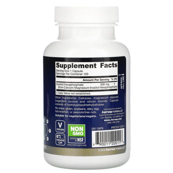 Jarrow Formulas, IP6, hexafosfato de inositol, 500 mg, 120 cápsulas vegetales - Imagen 2