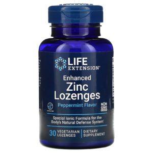 Life Extension, Enhanced Zinc Lozenges, Peppermint, 30 Vegetarian Lozenges