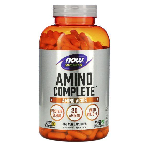 Now Foods, Sports, Amino Complete, Suplemento alimentario, 360 cápsulas vegetales