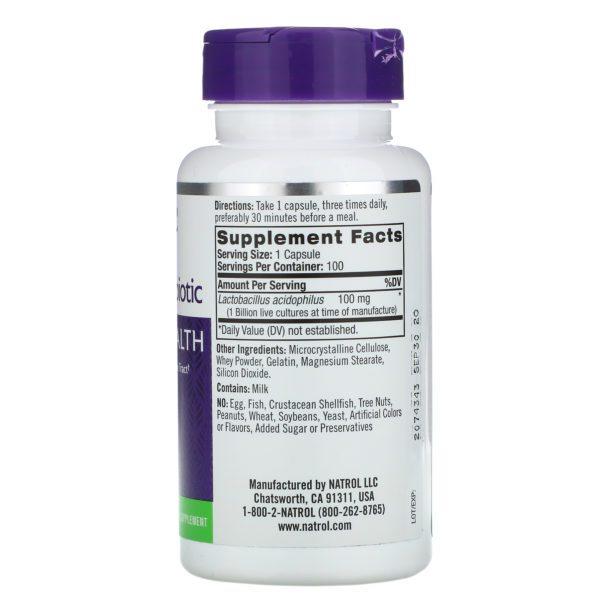 Natrol, Acidophilus Probiotic, 1 Billion, 100 Capsules - Imagen 2