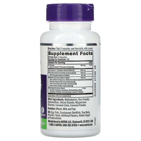 Natrol, Suplemento con baya de asaí, Control del peso, 60 cápsulas vegetales - Imagen 2