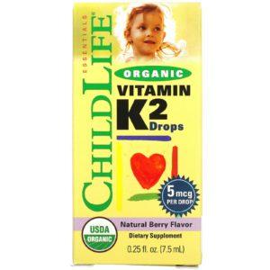 ChildLife, Orgánico, gotas de vitamina k2, sabor natural a bayas, 0.406 fl z (12 ml)