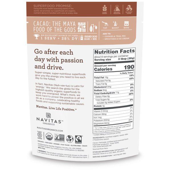 Navitas Organics, Trocitos de cacao orgánico, 8 oz (227 g) - Imagen 2