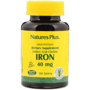 Nature's Plus, Hierro, 40 mg, 180 comprimidos