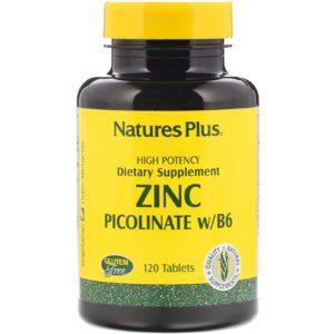 Nature's Plus, Picolinato de Zinc c/B-6, 120 comprimidos