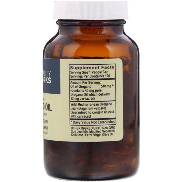 Vitality Works, Aceite de orégano, Carvacrol 70, 120 capsulas líquidas vegetarianas - Imagen 2