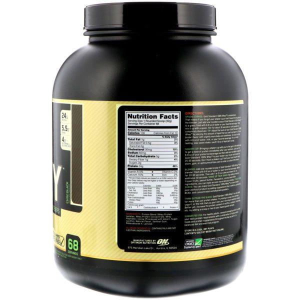 Optimum Nutrition, Gold Standard 100% Whey, Naturally Flavored, Chocolate, 4.8 lbs (2.18 kg) - Imagen 2
