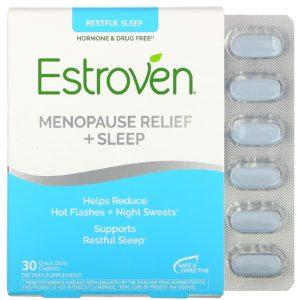 Estroven, Suplemento para aliviar los síntomas de la menopausia y favorecer el sueño, 30 comprimidos oblongos de una ingesta diaria