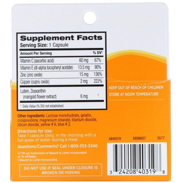 Bausch & Lomb, Ocuvite, Lutein & Zeaxanthin, 36 Capsules - Imagen 2
