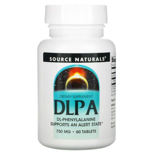 Source Naturals, DLPA, 750 mg, 60 Comprimidos