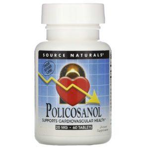 Source Naturals, Policosanol, 20 mg, 60 Comprimidos