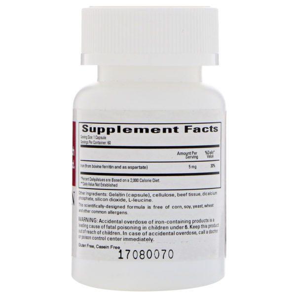 Cardiovascular Research, Ferritina, 5 mg, 60 Cápsulas - Imagen 2