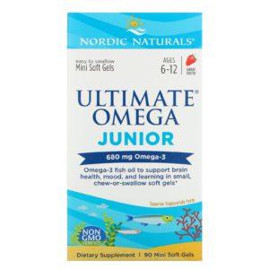 Nordic Naturals, Ultimate Omega para niños, 6 a 12 años, Fresa, 680 mg, 90 minicápsulas blandas
