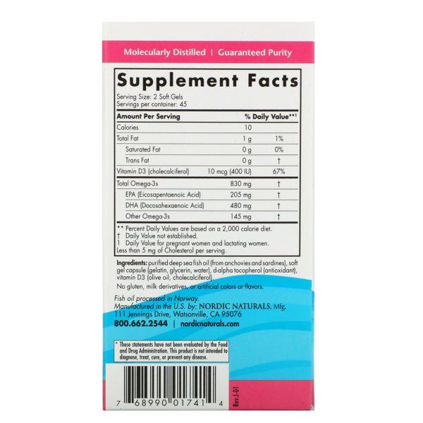 Nordic Naturals, DHA Prenatal, fórmula sin sabor, 500 mg, 90 cápsulas blandas - Imagen 2