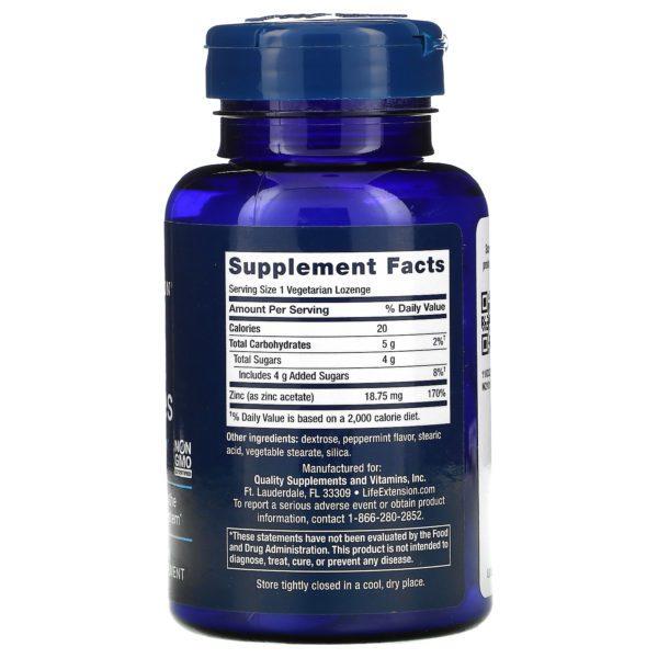 Life Extension, Enhanced Zinc Lozenges, Peppermint, 30 Vegetarian Lozenges - Imagen 2