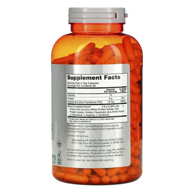 Now Foods, Sports, Amino Complete, Suplemento alimentario, 360 cápsulas vegetales - Imagen 2