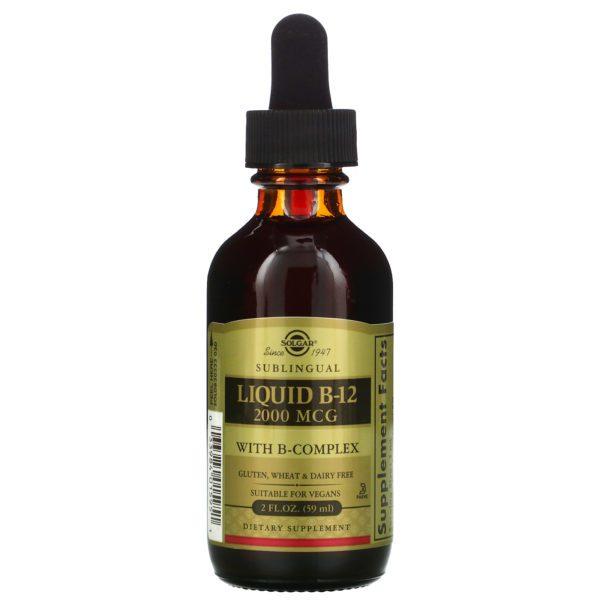 Solgar, Sublingual, Líquido B-12, 2000 MCG, 2 fl oz (59.2 ml) - Imagen 3