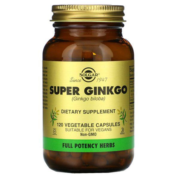 Solgar, Super Ginkgo, 120 Cápsulas Vegetales