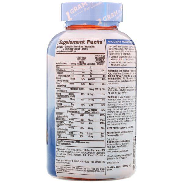 Sundown Naturals Kids, Complete Multivitamin Gummies, Toy Story 4, Natural Grape, Orange & Cherry Flavors, 180 Gummies - Imagen 2