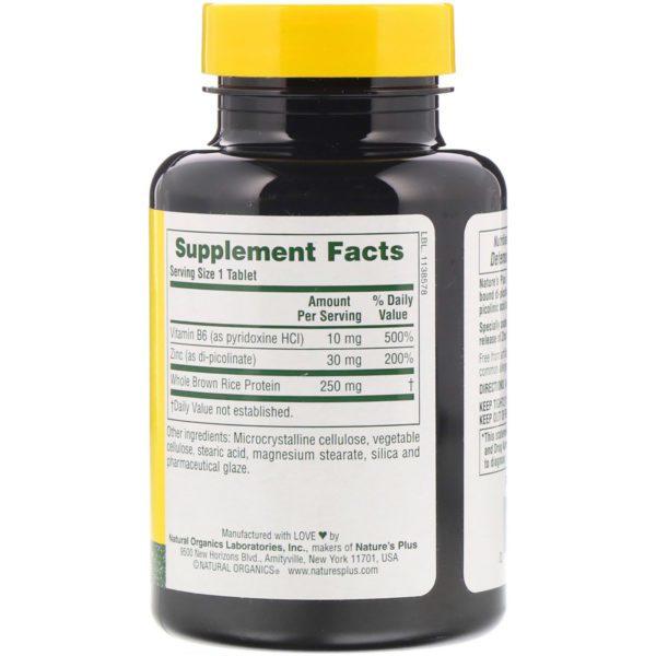 Nature's Plus, Picolinato de Zinc c/B-6, 120 comprimidos - Imagen 2
