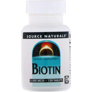Source Naturals, Biotina, 5,000 mcg, 120 Tabletas