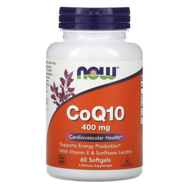 Now Foods, CoQ10, 400 mg, 60 geles blandos