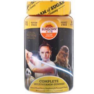 Sundown Naturals Kids, Gomitas multivitamínicas completas, Disney Star Wars, Bayas mixtas, frambuesa y piña, 60 gomitas