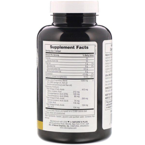 Nature's Plus, Ultra Omega 3/6/9, 120 capsulas blandas - Imagen 2
