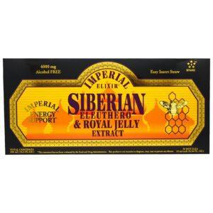 Imperial Elixir, Extracto de Eleuthero Siberiano y Jalea Real, Sin Alcohol, 4000 mg, 30 Botellas, 0.34 fl oz (10 ml) Cada Uno