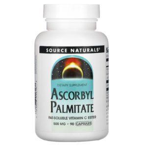 Source Naturals, Palmitato de ascorbilo, 500 mg, 90 cápsulas