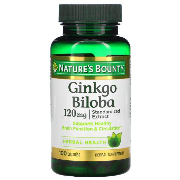 Nature's Bounty, Ginkgo Biloba, 120 mg, 100 cápsulas