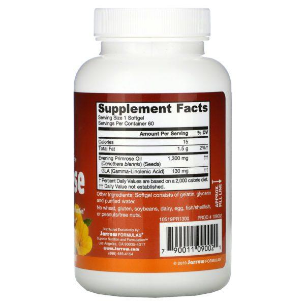 Jarrow Formulas, Onagra, 1300 mg, 60 cápsulas blandas - Imagen 2