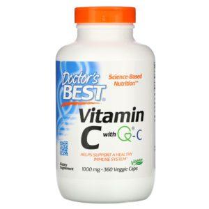 Doctor's Best, Vitamina C con Q-C, 1000 mg, 360 cápsulas vegetales