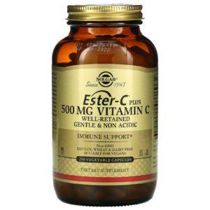Solgar, Ester-C Plus, Vitamina C, 500 mg, 250 cápsulas vegetales