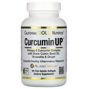California Gold Nutrition, CurcuminUP, Complejo de curcumina y omega-3, Refuerzo para la movilidad y la comodidad de las articulaciones, 90 cápsulas blandas de gelatina de pescado