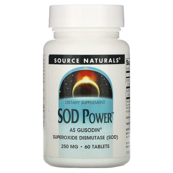 Source Naturals, SOD Power, Suplemento alimentario, 250 mg, 60 comprimidos