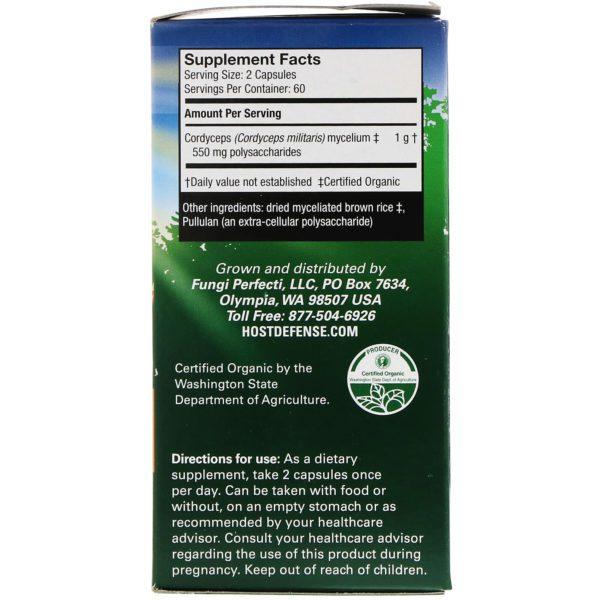 Fungi Perfecti, Cordyceps, Refuerzo energético, 120 cápsulas vegetales - Imagen 2