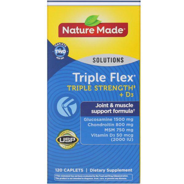 Nature Made, Triple Flex, Triple Strength + D3, 120 Caplets