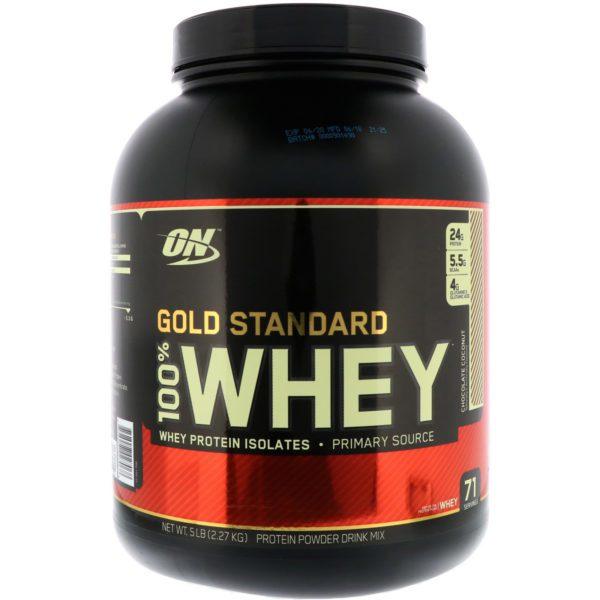 Optimum Nutrition, Estándar de oro, 100% suero de leche, chocolate con coco, 5 lbs (2,27 kg)