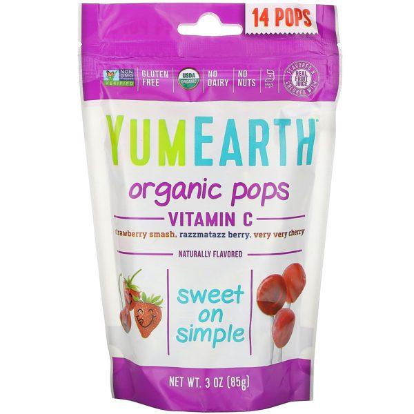 YumEarth, Paletas orgánicas con vitamina C, 14 paletas, 85 g (3 oz)