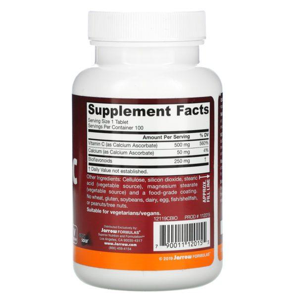 Jarrow Formulas, Vitamina C, 750 mg, 100 comprimidos - Imagen 2