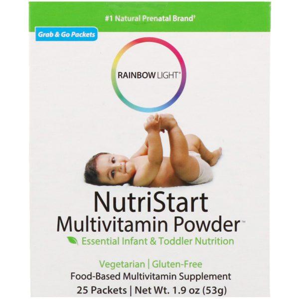 Rainbow Light, NutriStart, polvo multivitamínico, 25 paquetes, 1.9 oz (53 g)