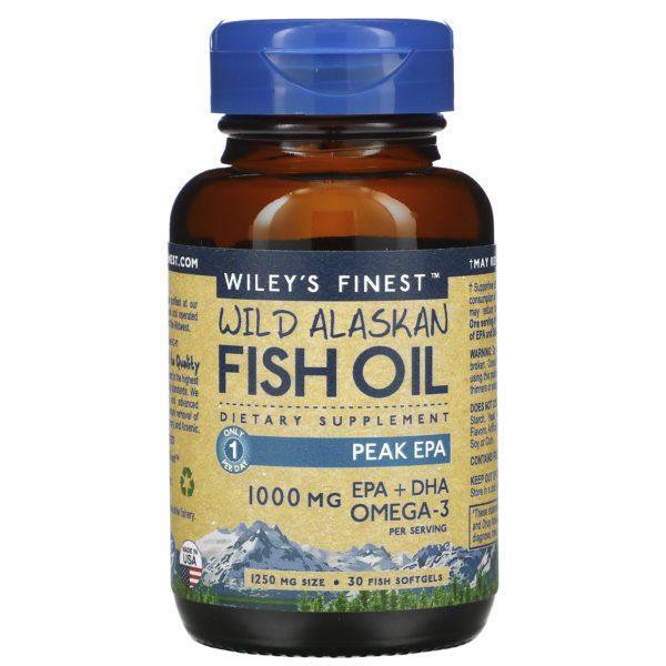 Wiley's Finest, Wild Alaskan Fish Oil, Peak EPA, 1,000 mg, 30 Fish Softgels - Imagen 3