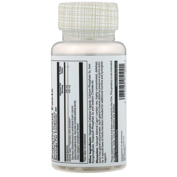 Solaray, Cápsulas suprarrenales, 60 cápsulas - Imagen 3