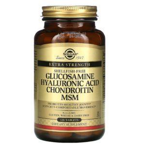 Solgar, Glucosamina, ácido hialurónico, condroitina y MSM, 120 comprimidos
