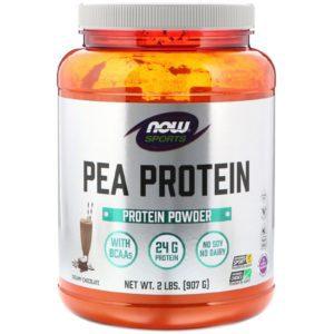 Now Foods, Deportes, proteína de chícharos, chocolate cremoso 2 lb (907 g)